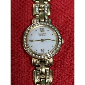 Citizen Eco Drive Gold Stainless Steel Petite Ladies Watch - New Battery